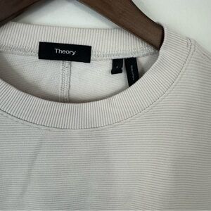 Theory Off-White Ribbed Knit Top